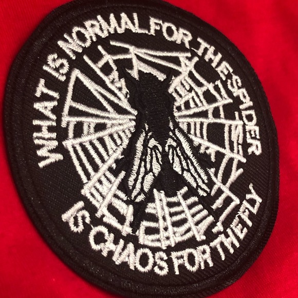 What is Normal for the Spider is Chaos for the Fly Iron On Embroidered Patch - Picture 2 of 5